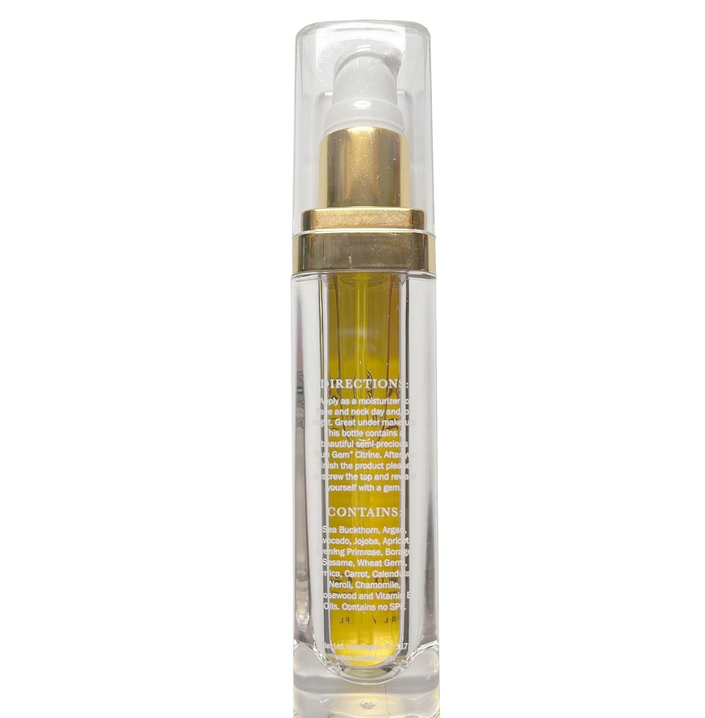 Liquid Gem Regenerating Face Oil - 100% Natural Organic Facial Moisturizer with Citrine, Argan, and Sea Buckthorn for Youthful Radiance - 1 oz