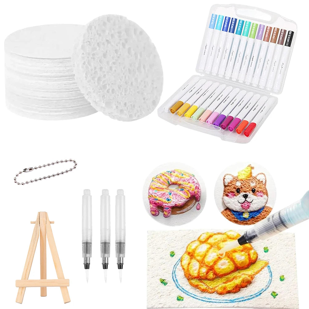3D Magic Drawing Canvas Kit for Kids - DIY Puffy Paint Foam Art Supplies with Drawing Pens