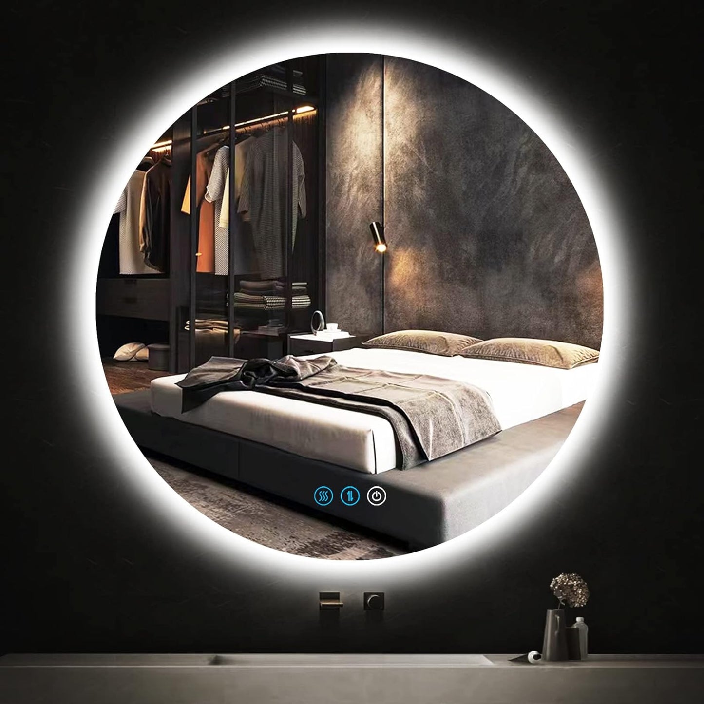 32" Dimmable Backlit LED Bathroom Mirror with Anti-Fog and Aluminum Frame - 3 Color Settings