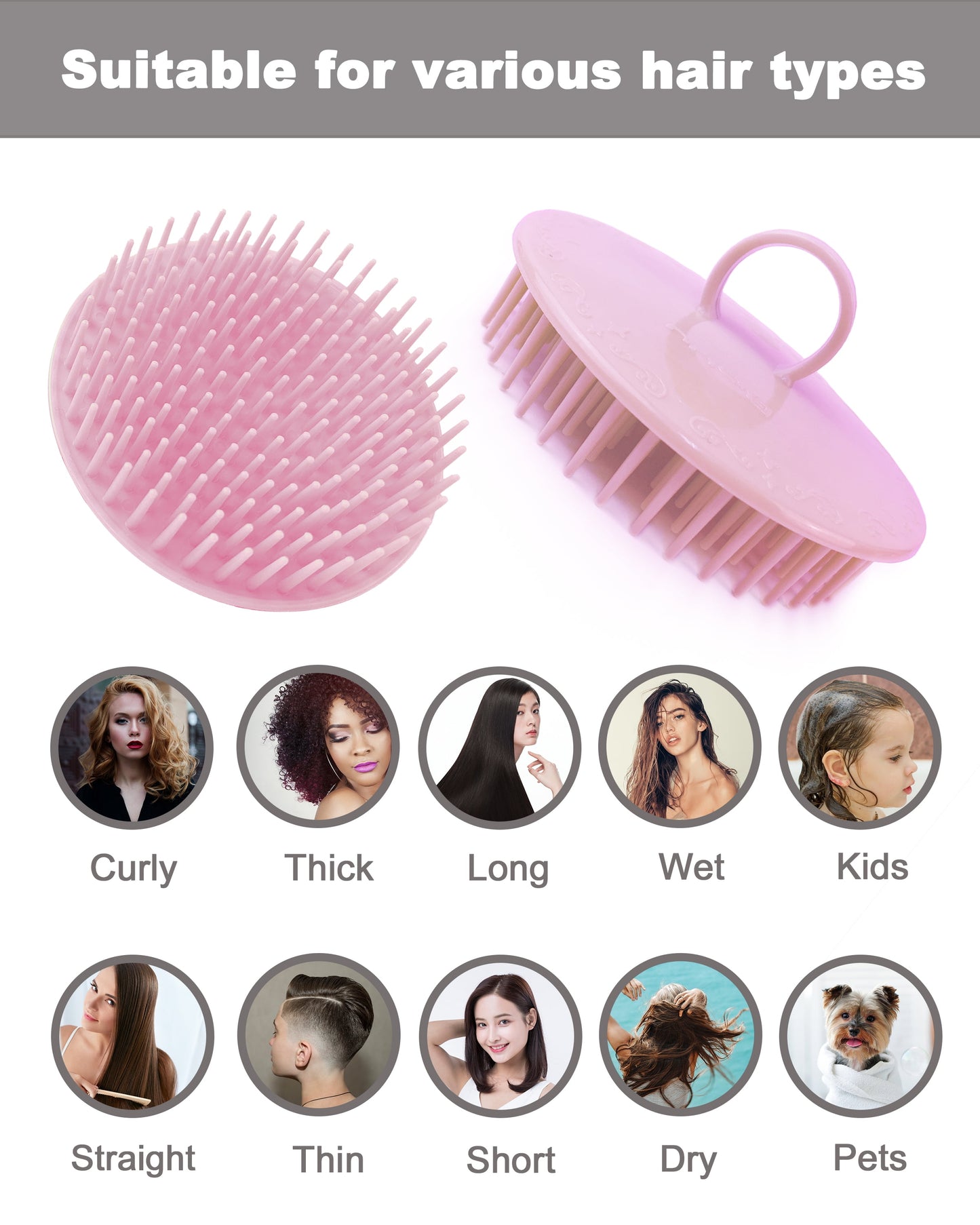 Ultimate Scalp Massager & Shampoo Brush Set - 6 Soft Scrubbers for Dandruff Relief, Exfoliation & Relaxation for Adults, Kids, and Pets!