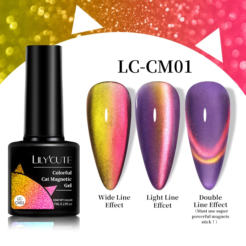 3-in-1 Platinum Rose Gold Cat Magnetic Gel Nail Polish - 7ML Moonlight Glitter UV Varnish for Stunning Semi-Permanent Manicures