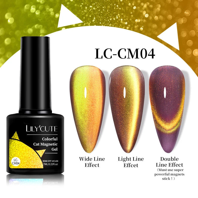3-in-1 Platinum Rose Gold Cat Magnetic Gel Nail Polish - 7ML Moonlight Glitter UV Varnish for Stunning Semi-Permanent Manicures
