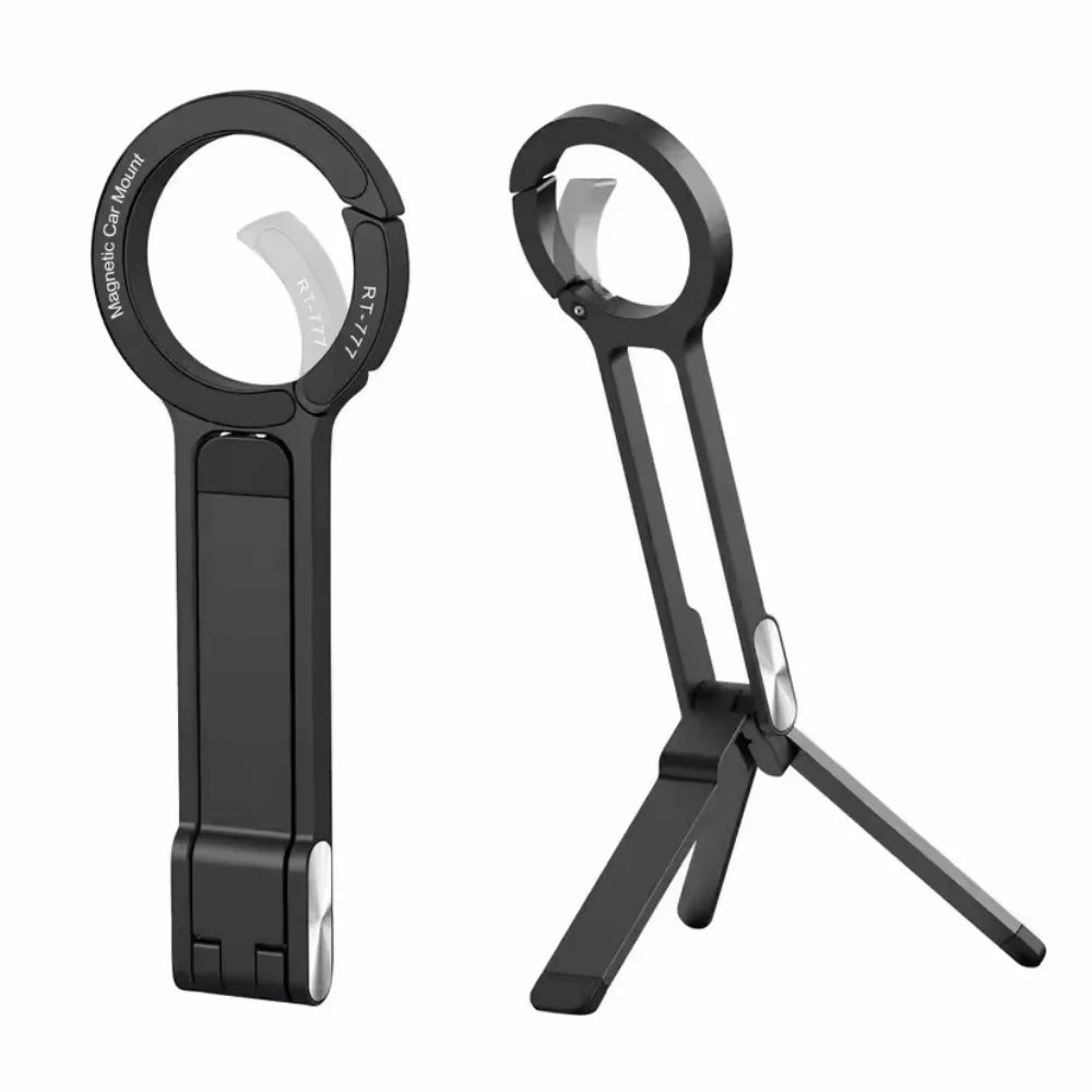 Portable Magnetic Tripod Carabiner Mount for iPhone 16/15/14/13 - Dual-Sided Desk Holder