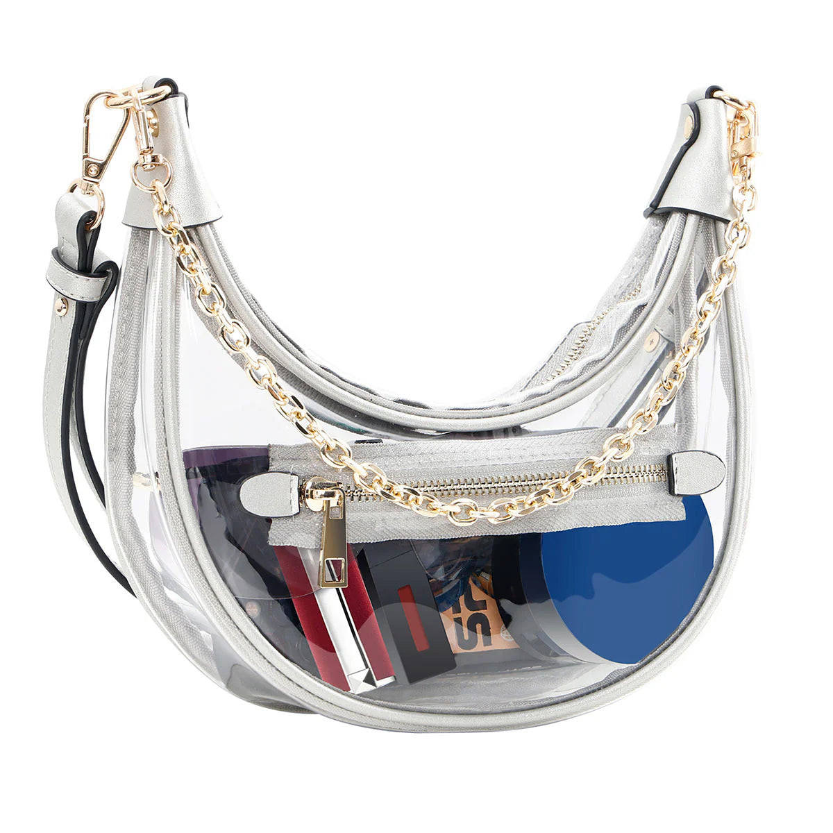 Clear Zipper Crossbody Adjustable Strap Bag