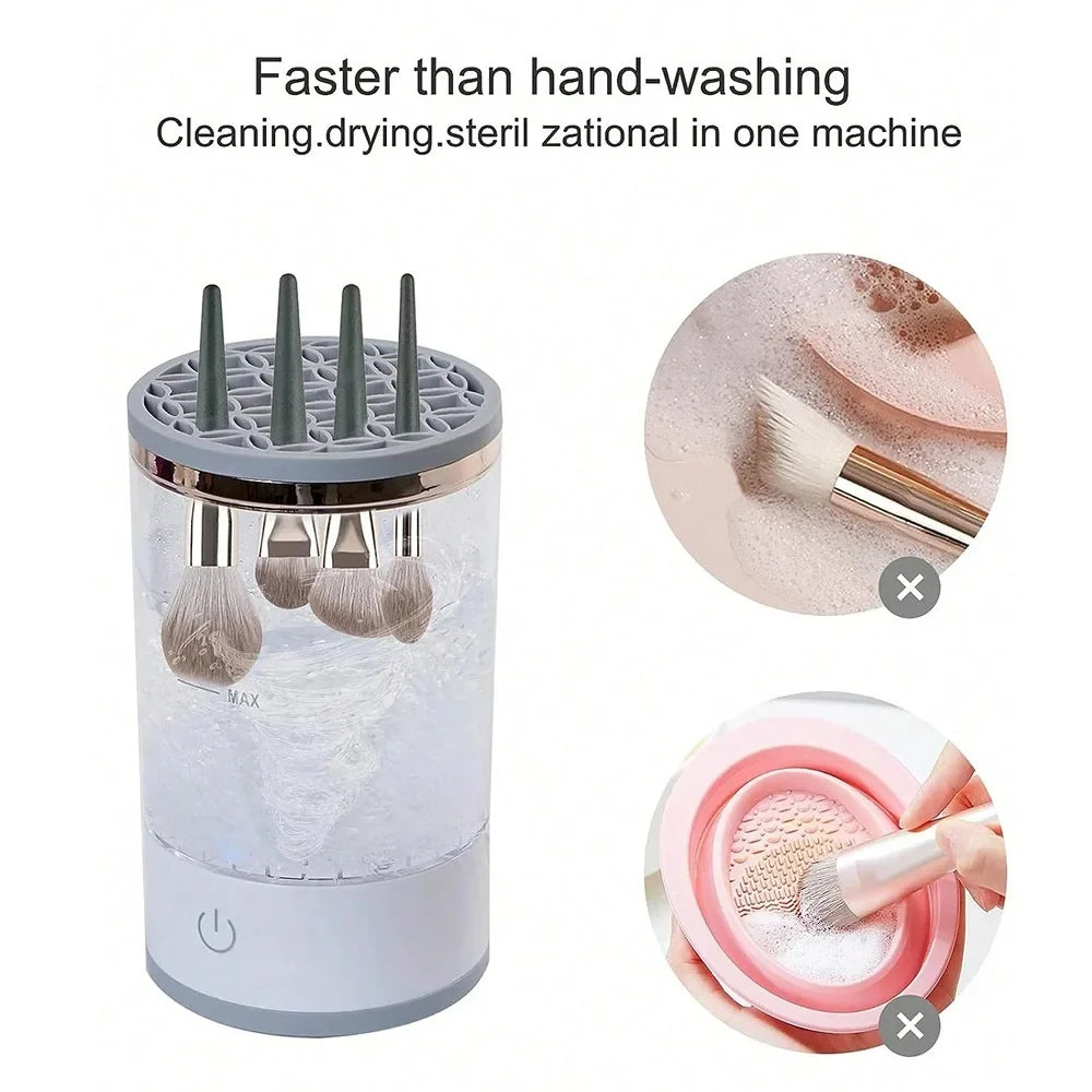 Quick-Dry Electric Makeup Brush Cleaner for Effortless Beauty Routine