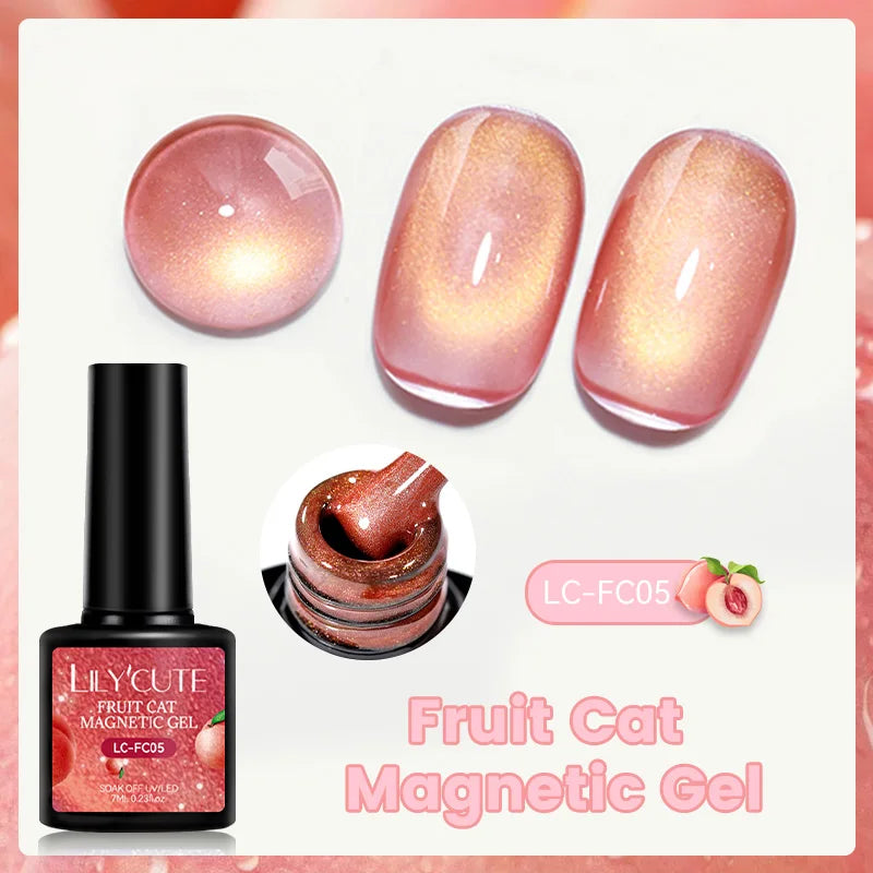 3-in-1 Platinum Rose Gold Cat Magnetic Gel Nail Polish - 7ML Moonlight Glitter UV Varnish for Stunning Semi-Permanent Manicures