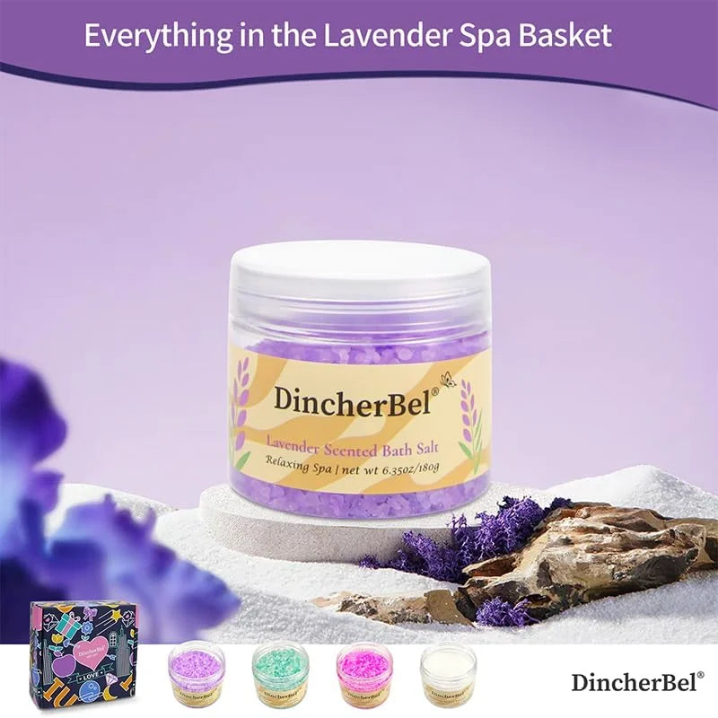Indulge in Serenity: 4-Piece Spa Bath Salts Gift Set with Epsom Salt & Aromatic Scents - Perfect Spa Gifts for Women