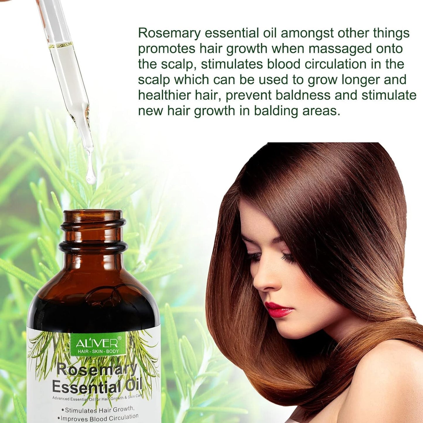 Rosemary Essential Oil for Hair Growth, Pure and Natural, Perfect for Aromathera