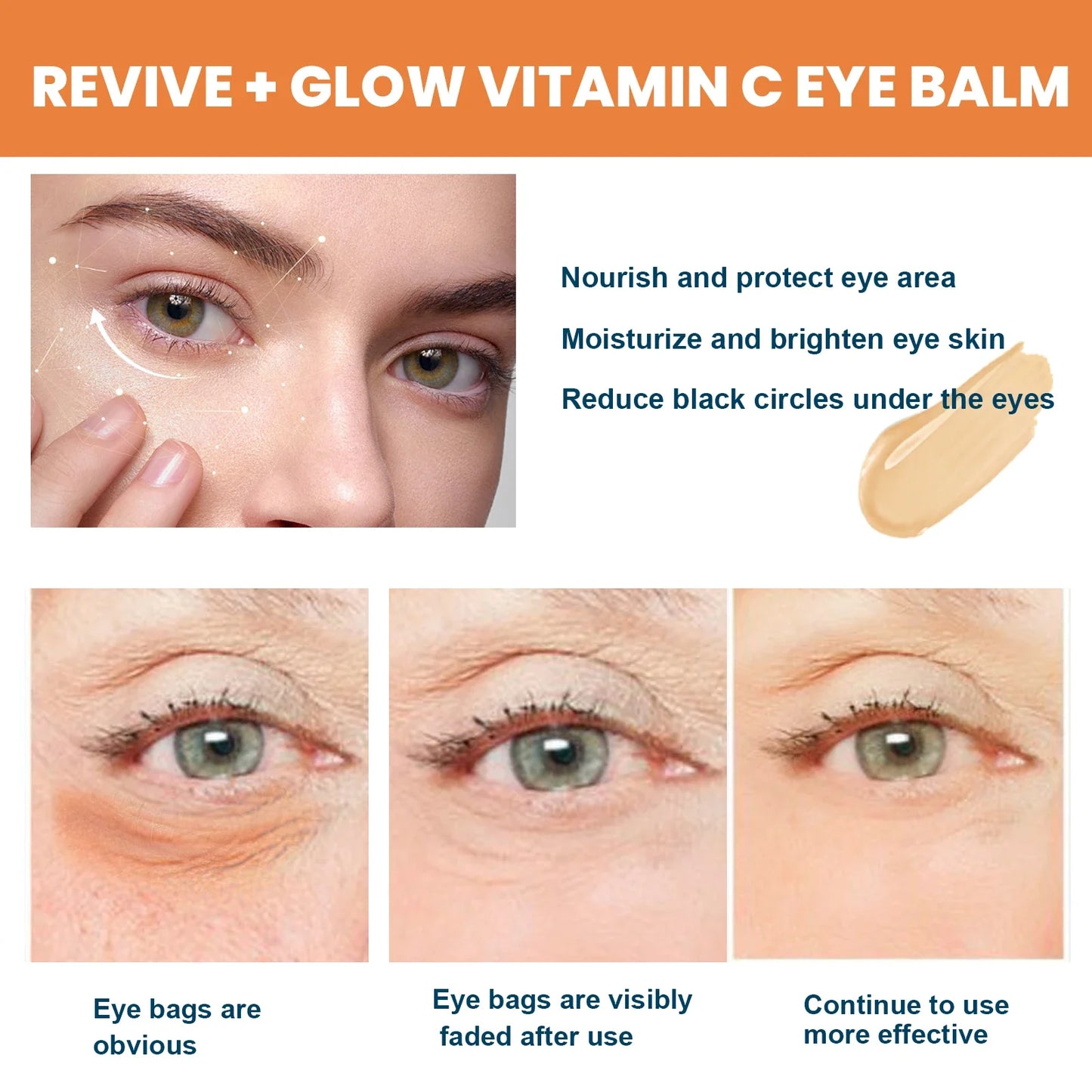 Revitalize Your Eyes: Vitamin C Eye Balm for Dark Circles, Puffiness & Fine Lines – Brightening Cream Stick