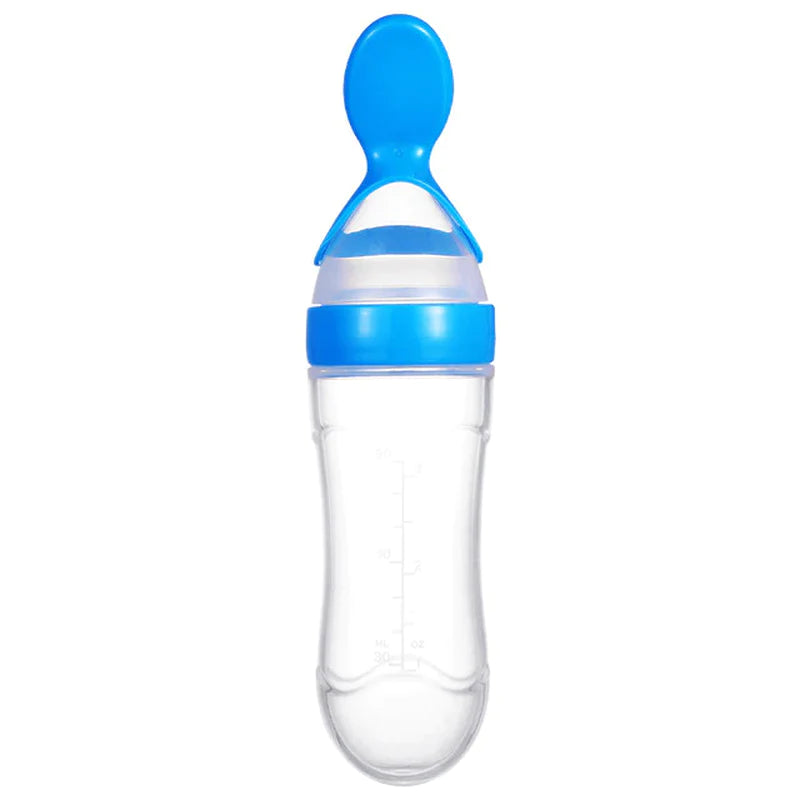 Squeezing Feeding Bottle Silicone Newborn Baby Training Rice Spoon Infant Cereal Food Supplement Feeder Safe Tableware Tools