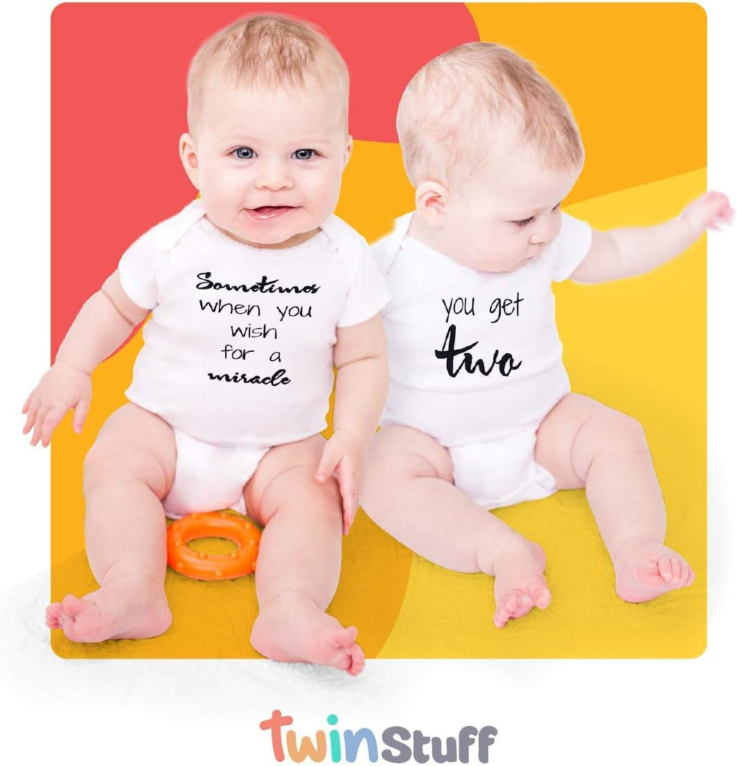 White & Grey Cotton Twin Rompers – Unisex Newborn Outfits for Boys & Girls – Soft, Comfy, Washable, 0-3, 3-6 Months