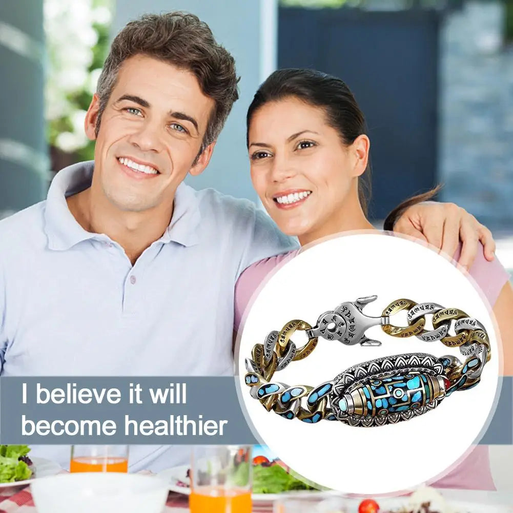 High-End Six-Character Mantra Retro Men'S and Women'S Bracelets Personality Chinese Style Men'S Fashion Jewelry