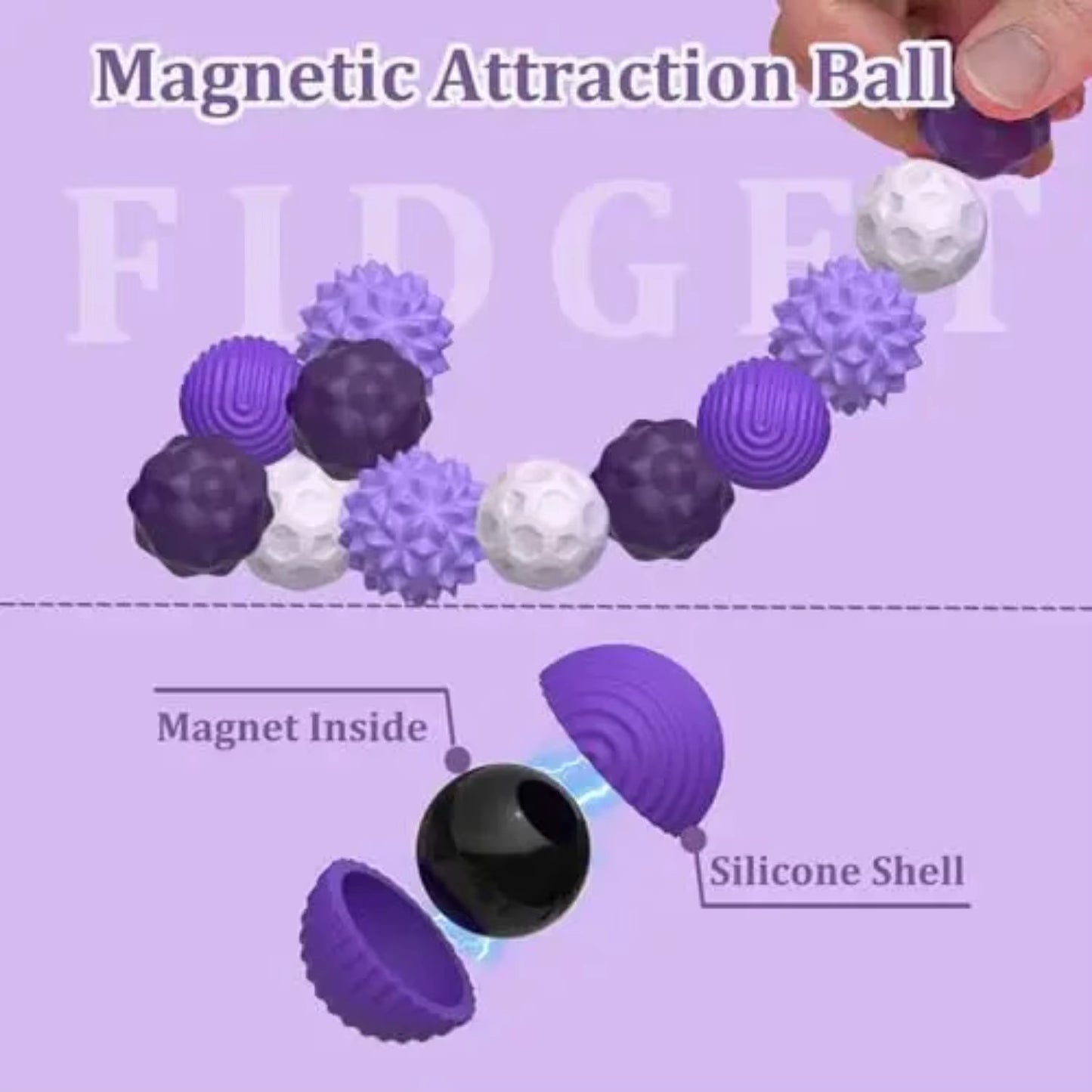 Magnetic Sensory Balls- Fidget Toy - Calming , Anxiety/Stress Relief Sensory Toy- Kids & Adults