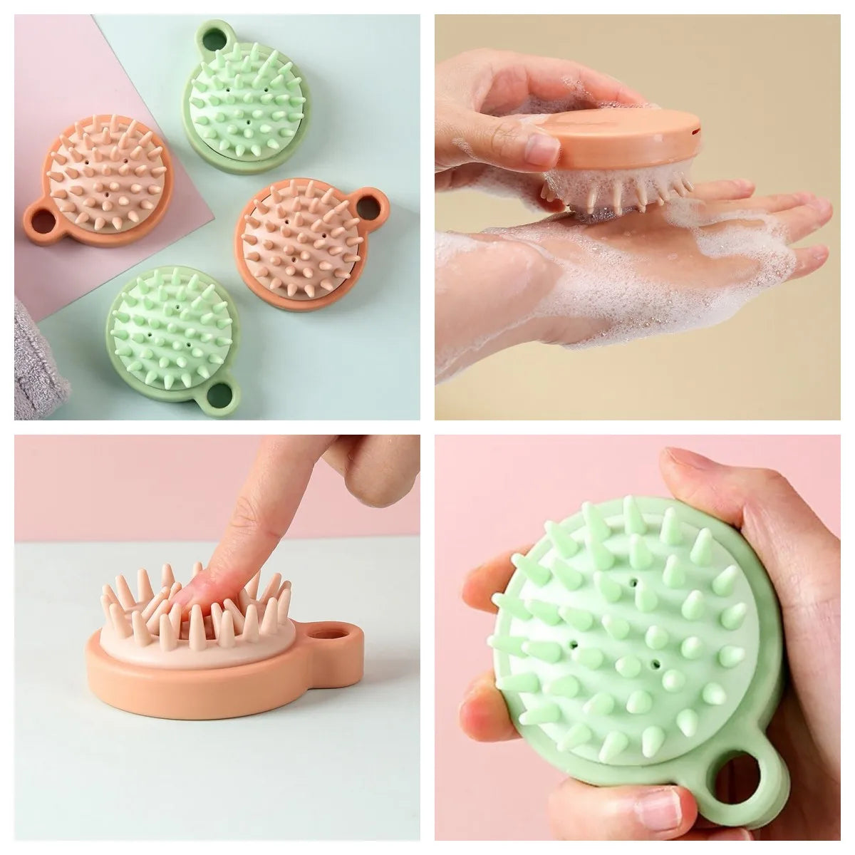 Revitalize Your Scalp with the Silicone Shampoo Massager – Ultimate Hair Therapy Brush for Relaxing Acupuncture Point Massage!