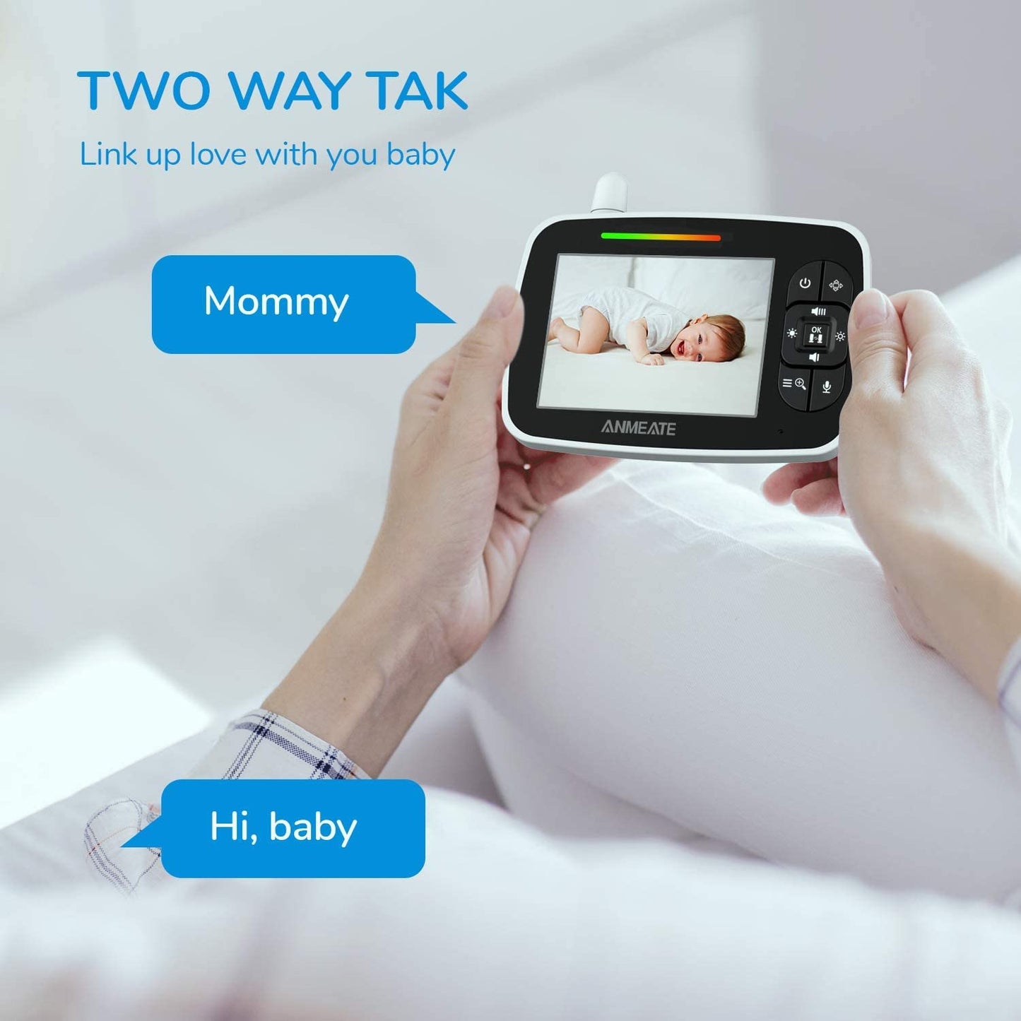 Baby Monitor with Remote Pan-Tilt-Zoom Camera,Large Display Video Baby Monitor with Camera and Audio |Infrared Night Vision |Two Way Talk | Room Temperature| Lullabies and 960Ft Range(Black)