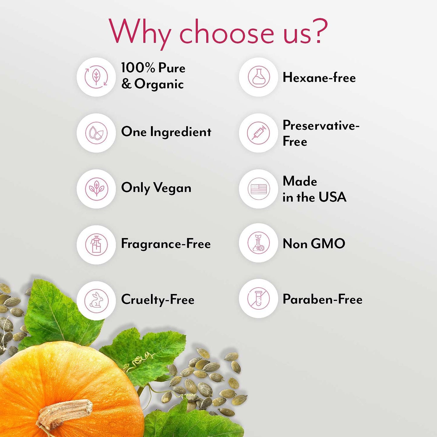Premium Pumpkin Seed Oil for Hair Growth 2 Oz - 100% Pure Moisturizing Oil for Healthy Hair, Skin & Nails
