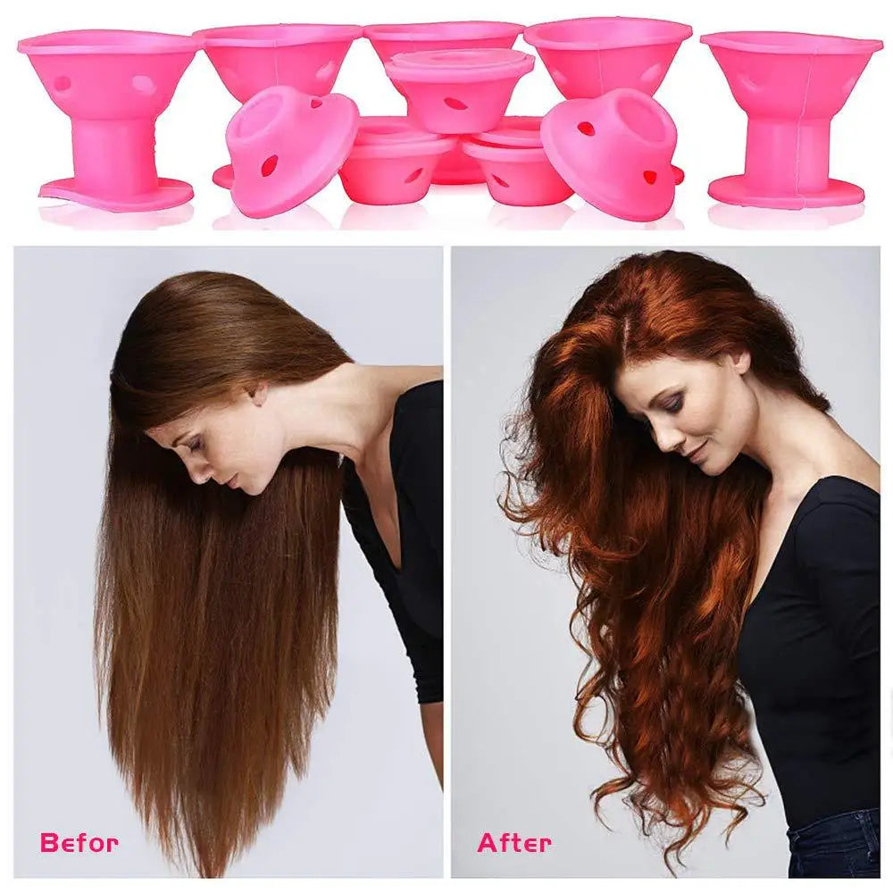 20 Pcs Heatless Silicone Curlers - Perfect for Gorgeous, Bouncy Curls While You Sleep!