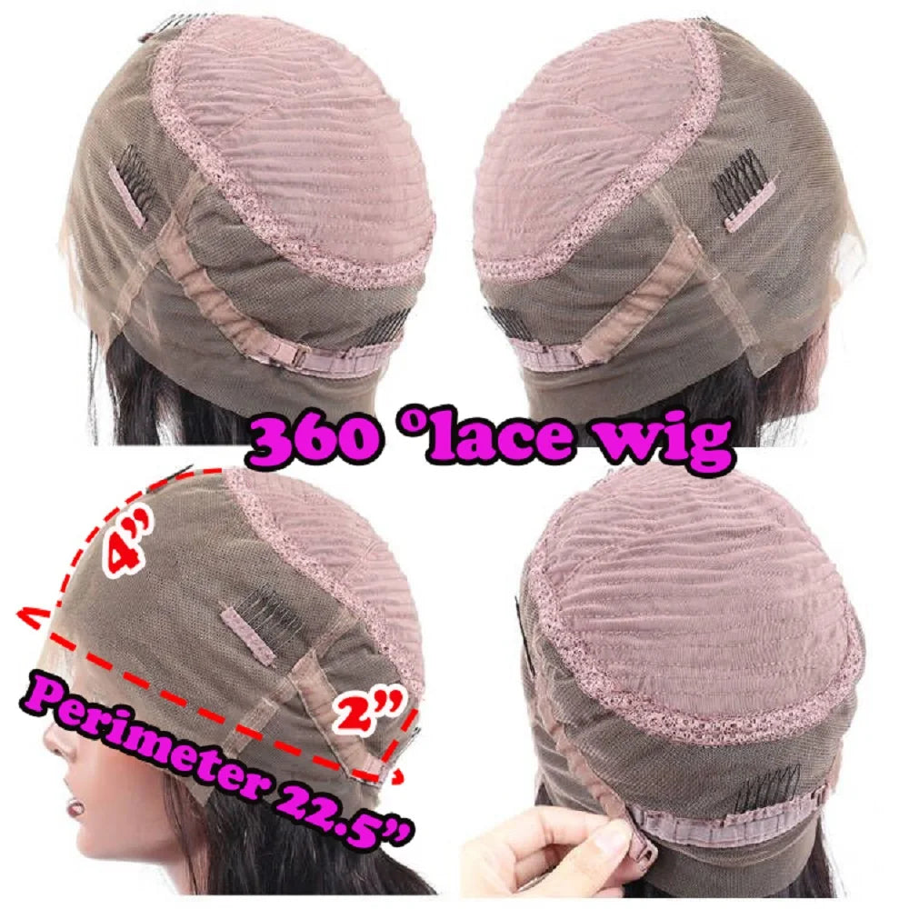 Pre-Plucked 360 Lace Front Human Hair Wigs - Highlighted Light Blonde Body Wave Style