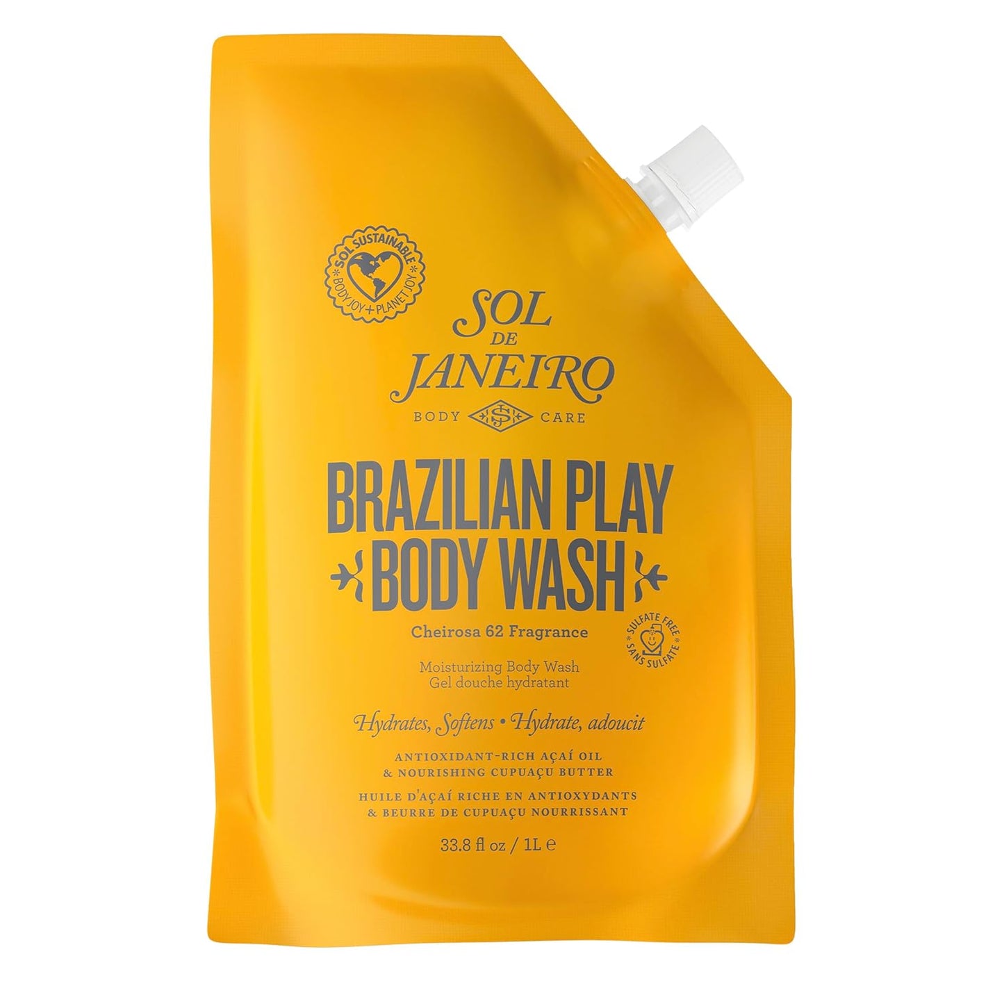 Brazilian Play Moisturizing Shower Cream-Gel Body Wash - Premium Body Cleanser - Hydrating for Soft Skin