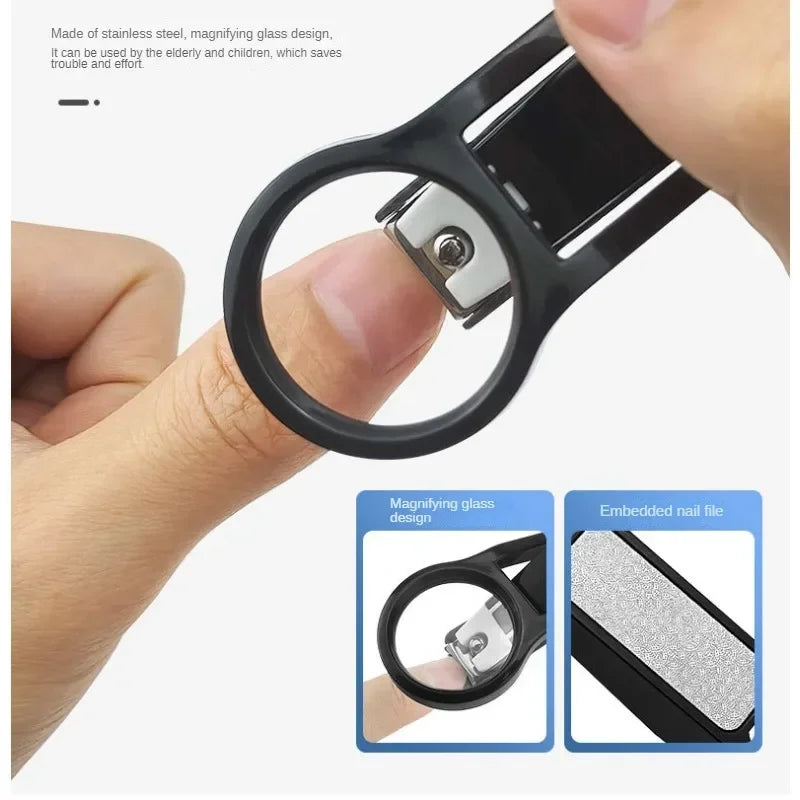 1Pc Nail Clipper with Magnifying Glass- Elderly Helpful