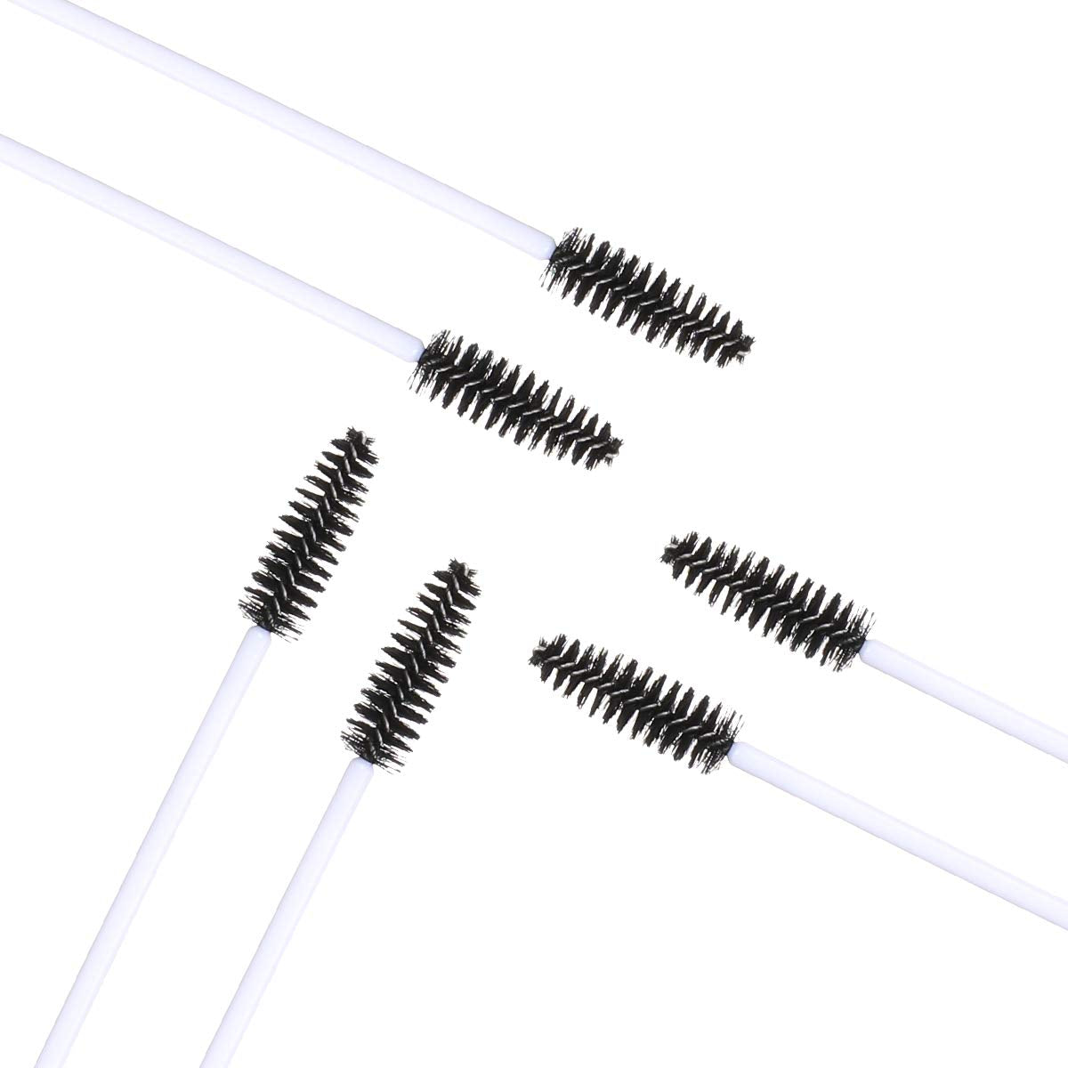 100 PCS Disposable Eyelash Brushes Mascara Brushes Eye Lash Eyebrow Applicator Cosmetic Makeup Brush Tool Kits (White-Black)