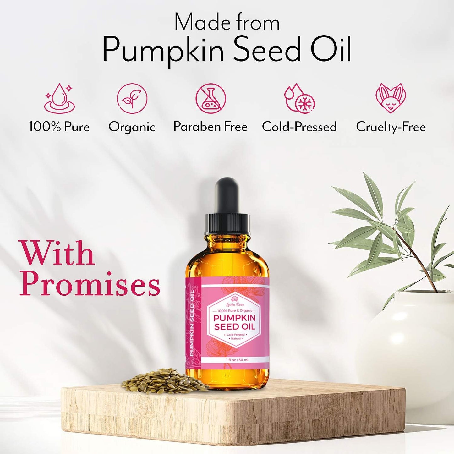 Premium Pumpkin Seed Oil for Hair Growth 2 Oz - 100% Pure Moisturizing Oil for Healthy Hair, Skin & Nails