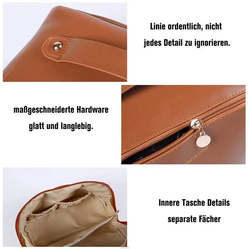 Large Leather Travel Cosmetic Bag