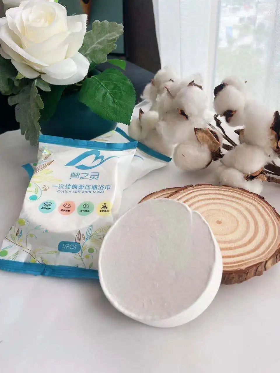 50PCS Organic Biodegradable Disposable Compressed Towel Tablets - Soft, Portable Magic Napkin Wipes