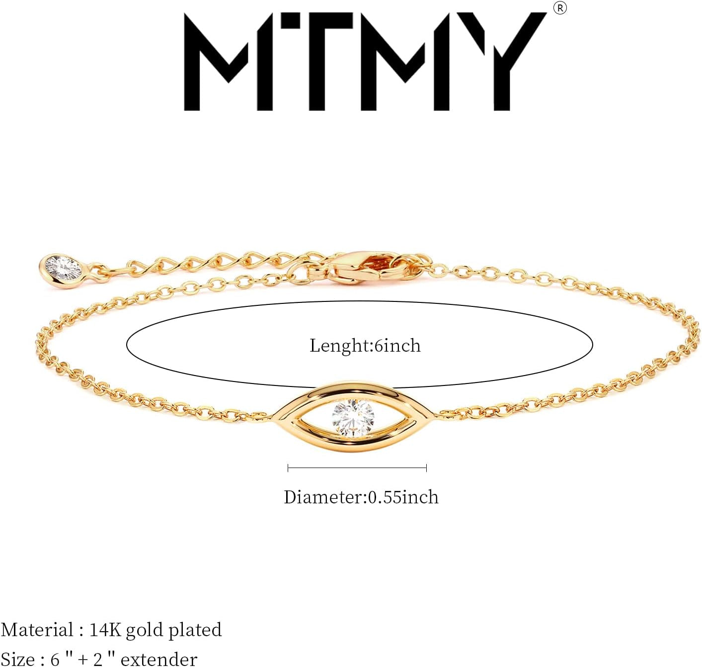 Evil Eye 14K Gold Adjustable Bracelet - Chic & Meaningful Statement Jewelry