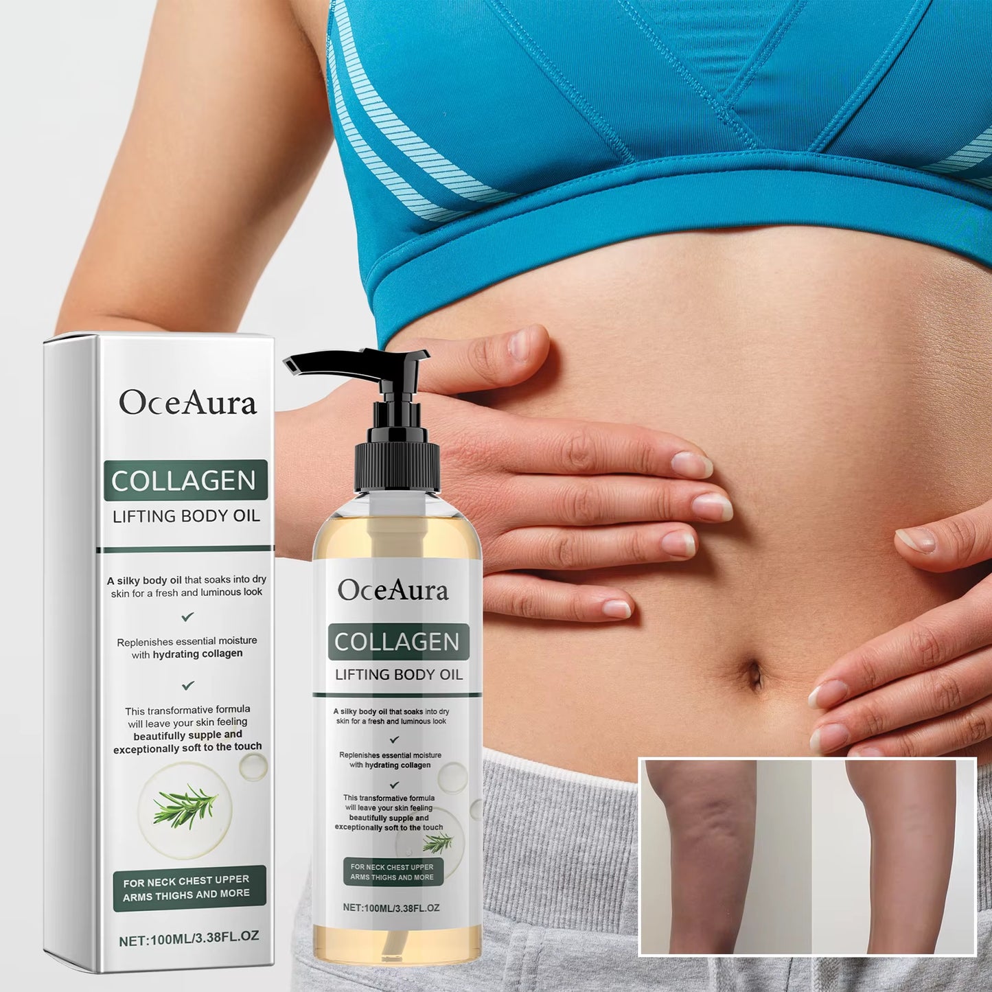 Collagen Lifting Body Oil,Firming Body Oil,Compact Body Oil,Massage Oil,Body Oil Women Collagen Skin Tightening 100Ml