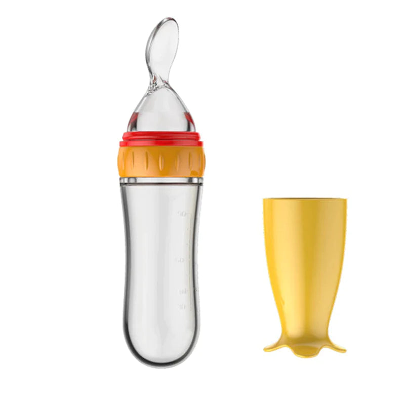 Squeezing Feeding Bottle Silicone Newborn Baby Training Rice Spoon Infant Cereal Food Supplement Feeder Safe Tableware Tools