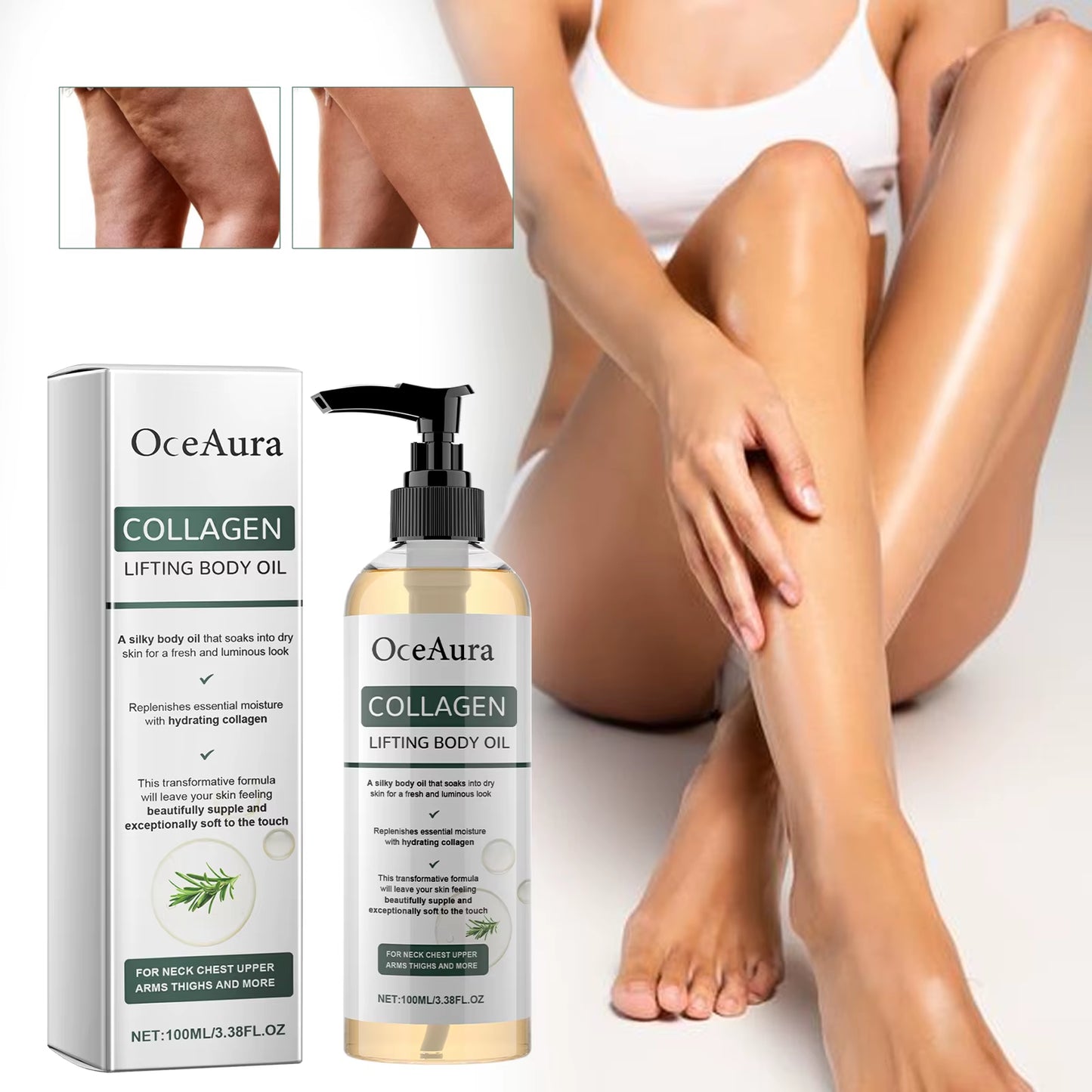 Collagen Lifting Body Oil,Firming Body Oil,Compact Body Oil,Massage Oil,Body Oil Women Collagen Skin Tightening 100Ml