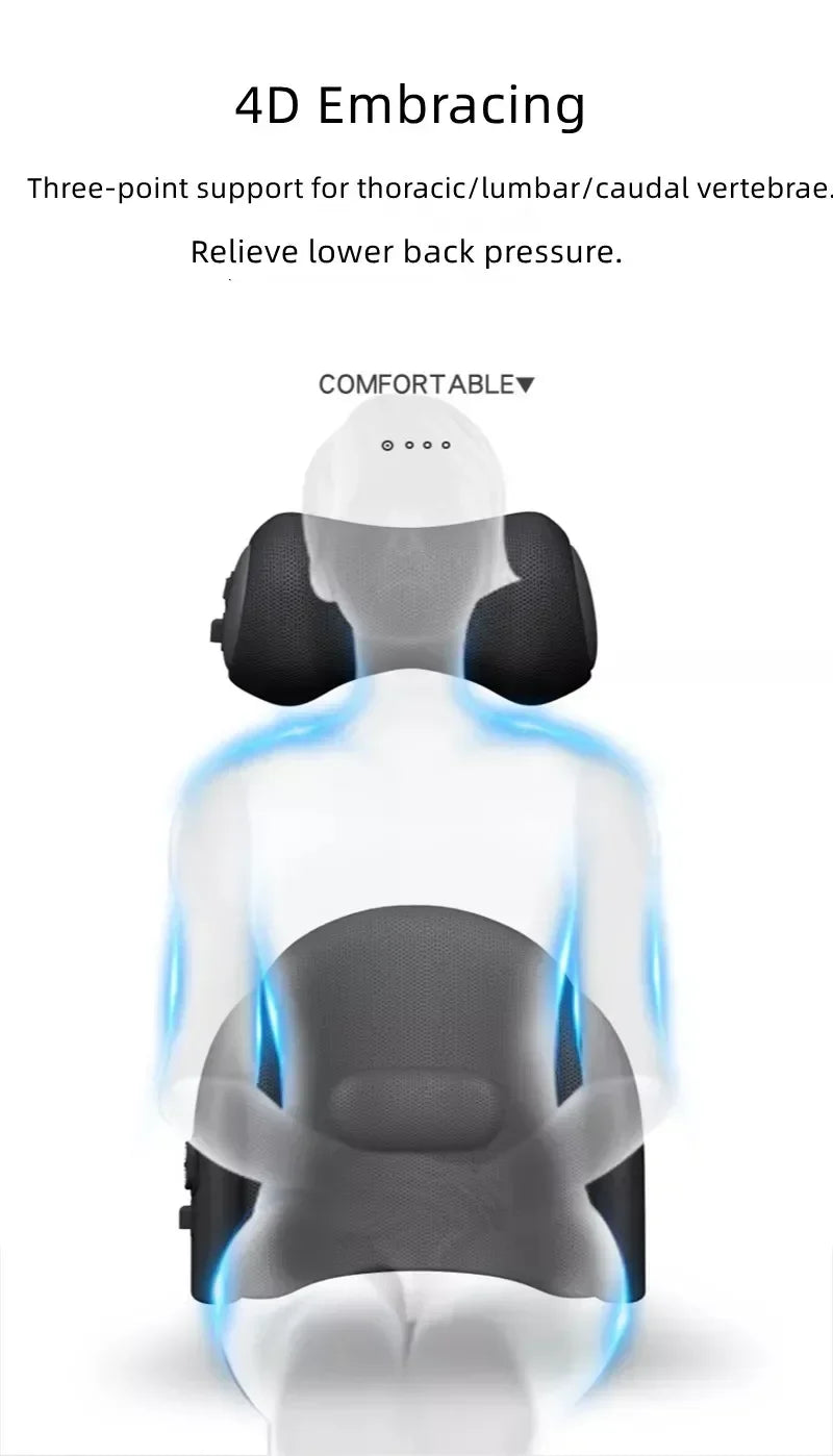 Car Neck Cushion Lumbar Support Electric Men Massage Neck Car Neck Pillow Outdoor Accessories Home Car Massage Neck Pillow Waist