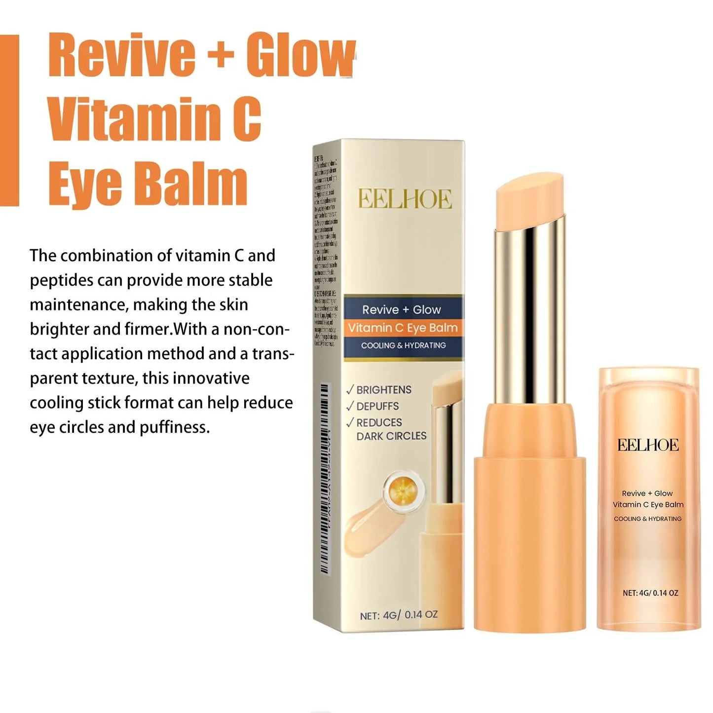 Revitalize Your Eyes: Vitamin C Eye Balm for Dark Circles, Puffiness & Fine Lines – Brightening Cream Stick