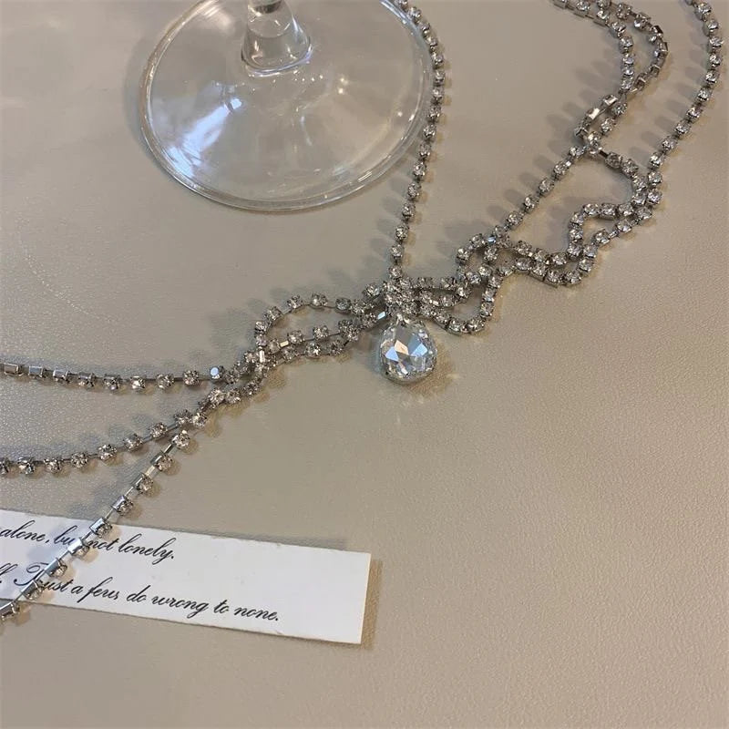 Exotic Rhinestone Chest Chain Fashion Necklace