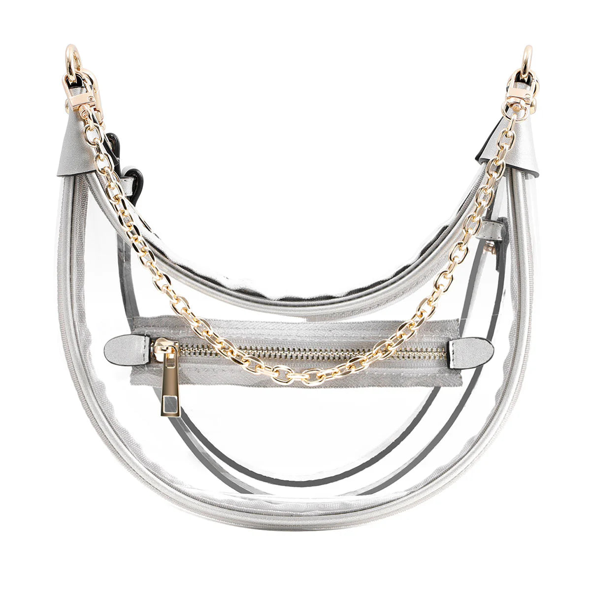 Clear Zipper Crossbody Adjustable Strap Bag