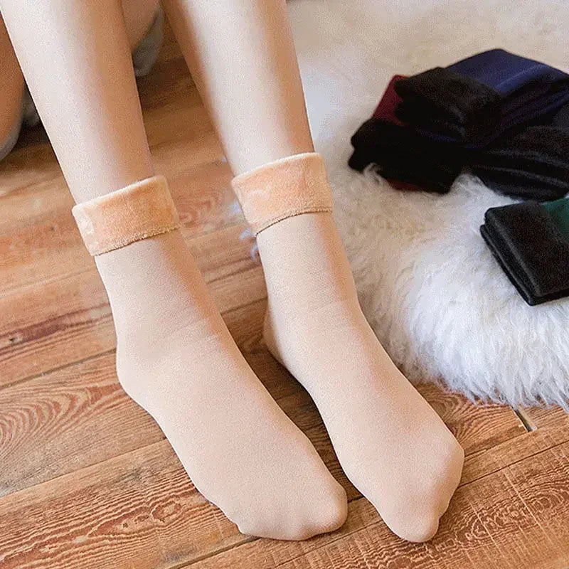 Cozy Cashmere Wool Thermal Socks for Women - Winter Warmth & Comfort - 5 Pairs of Soft Short Boot Socks