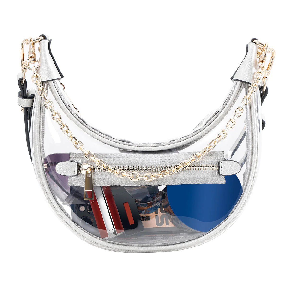 Clear Zipper Crossbody Adjustable Strap Bag