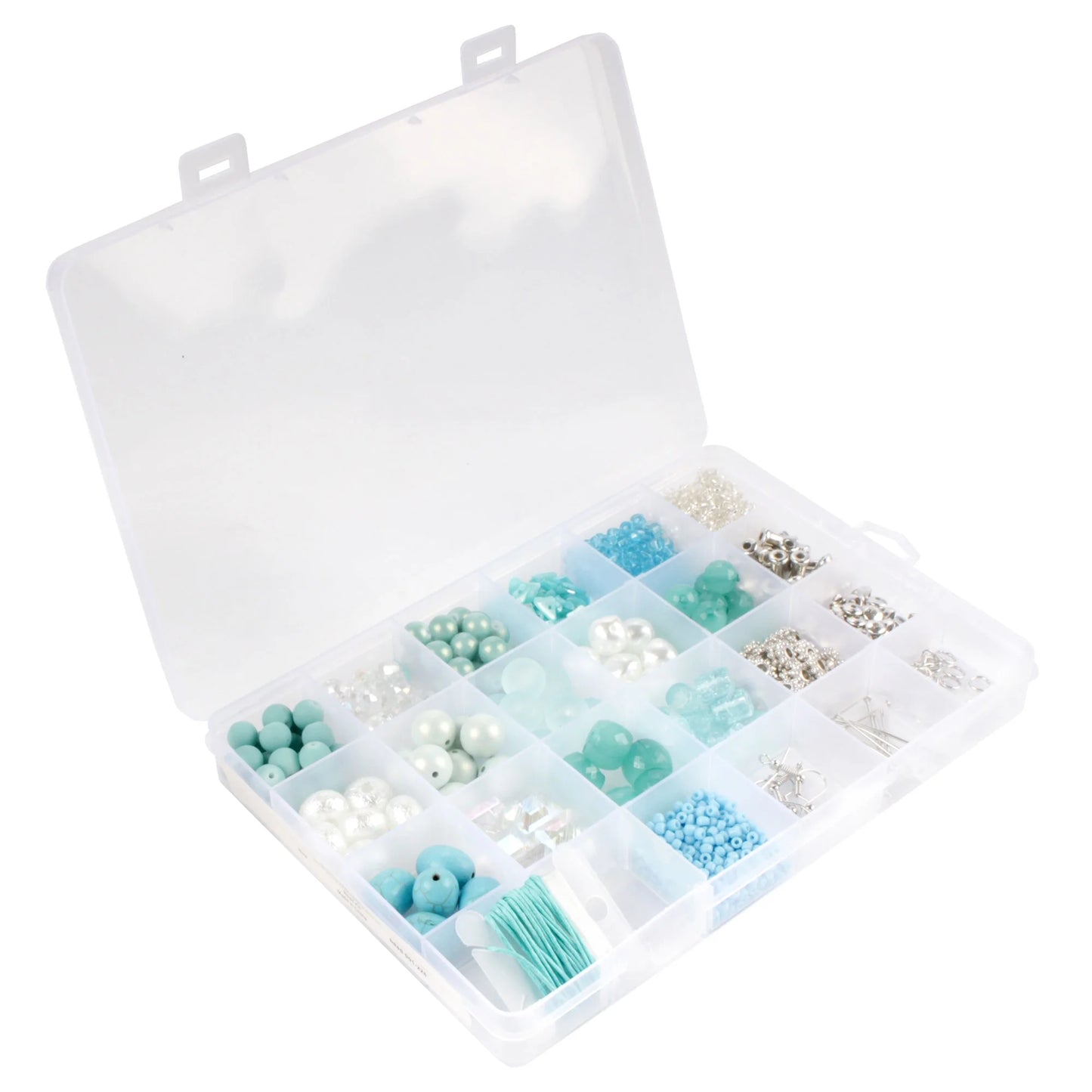 Bead Kits for Jewerly Making - 1300Pcs Bead Craft Set - DIY Bracelets, Necklaces, and Earrings Supplies Box - Arts and Crafts for Kids, Girls, Teens, Adults - Shades of Blue - Assortment 228