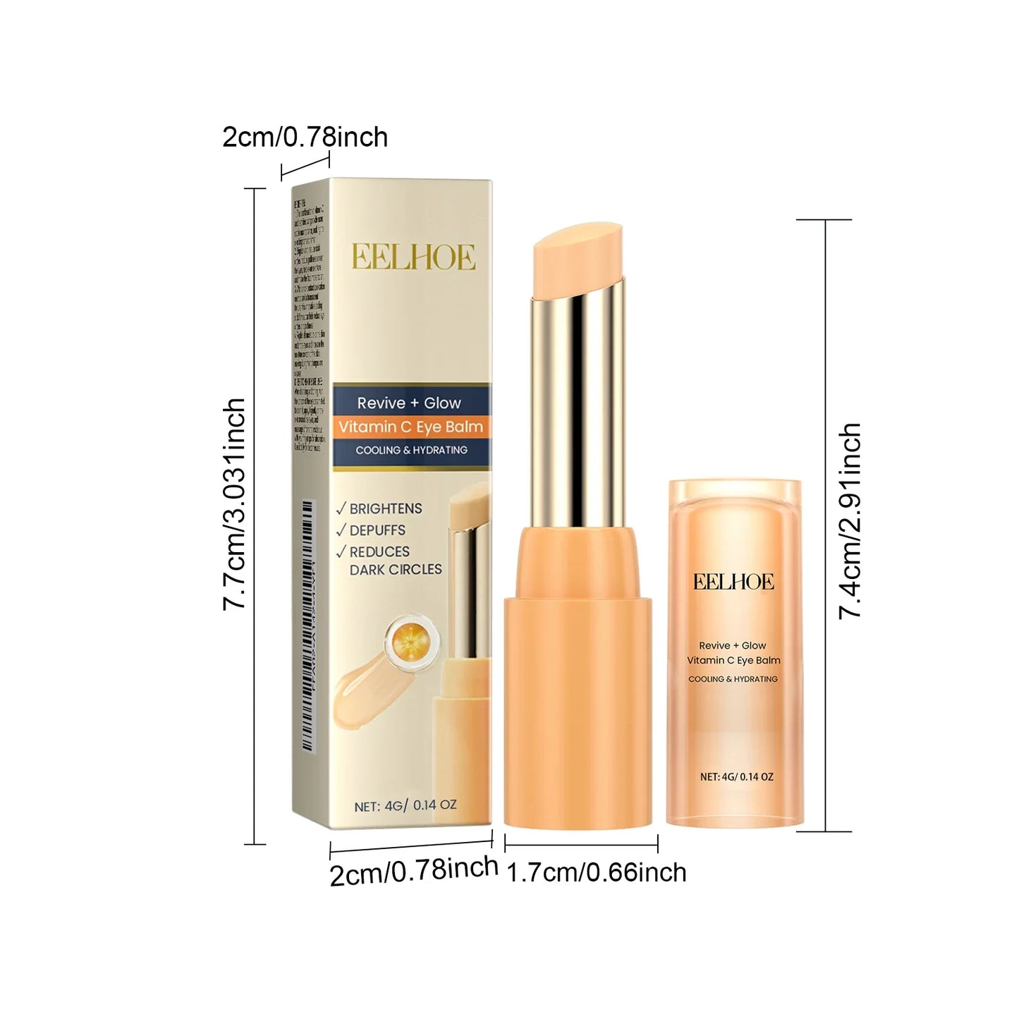 Revitalize Your Eyes: Vitamin C Eye Balm for Dark Circles, Puffiness & Fine Lines – Brightening Cream Stick