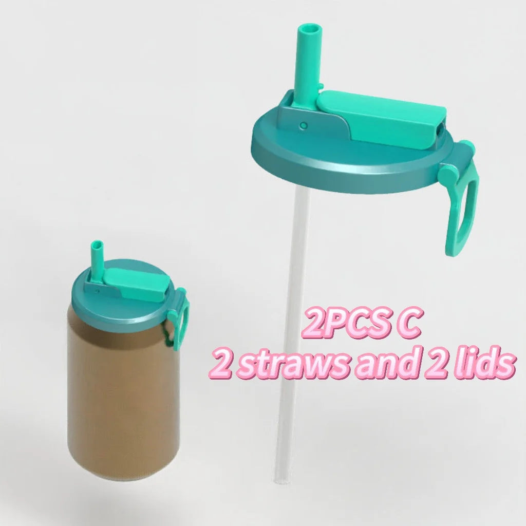 2025 Multifunctional Soda Straw Cover Leak-Proof Portable Beverage Sealing Cover & Straw Set High-Quality Recyclable Beveragelid