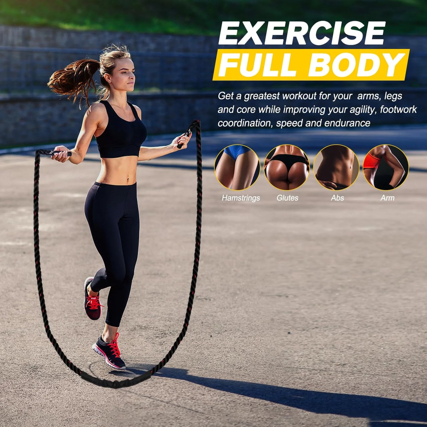 Elevate Your Workout with Weighted Jump Ropes - 2.8Lb, 3.8Lb & 5Lb Options for Total Body Fitness at Home!
