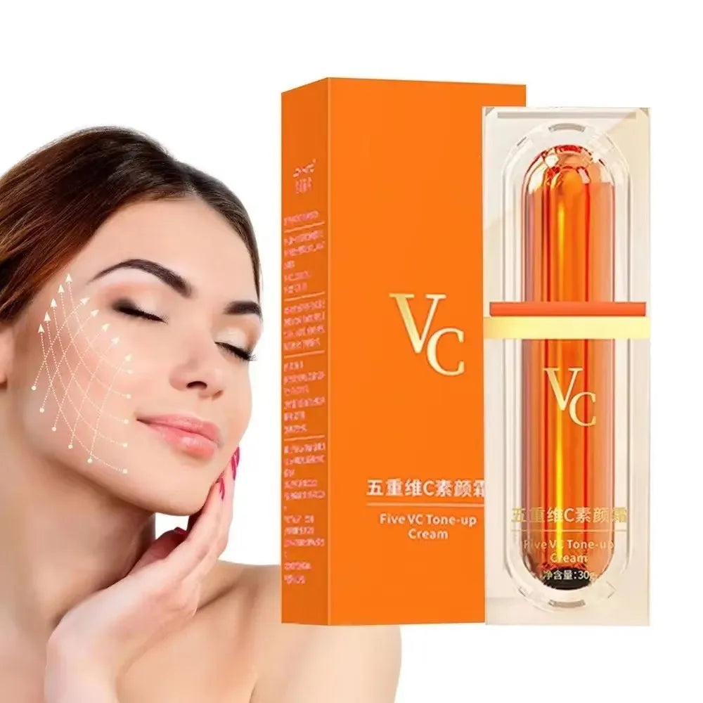Vitamin C Face Cream Whitening Five VC Tone up Cream Moisturizer anti Aging Pimple Wrinkle Spots Remover Brightening Skin Care