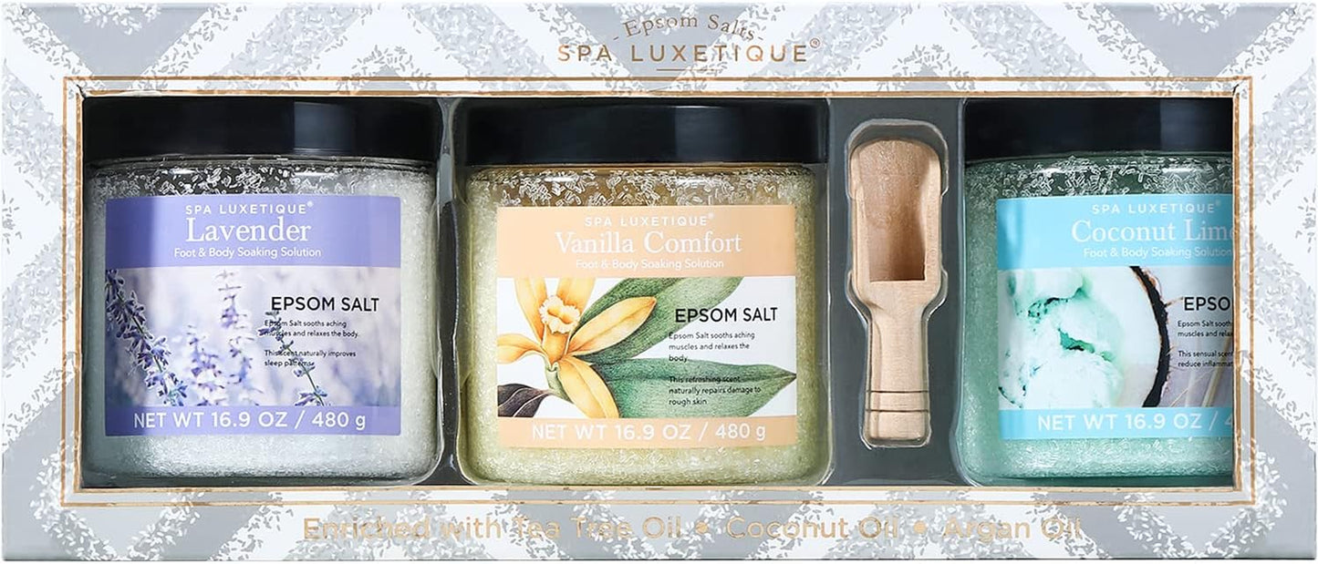 Indulgent Epsom Salts Gift Set for Women - 3.17lbs Soothing Bath Salts for Relaxation - Perfect Mother’s Day & Christmas Gift for Moms