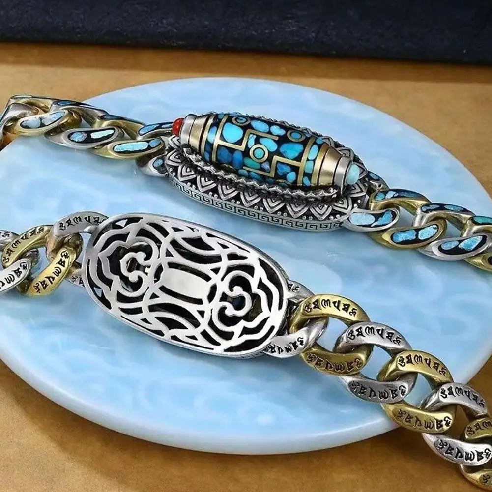 High-End Six-Character Mantra Retro Men'S and Women'S Bracelets Personality Chinese Style Men'S Fashion Jewelry