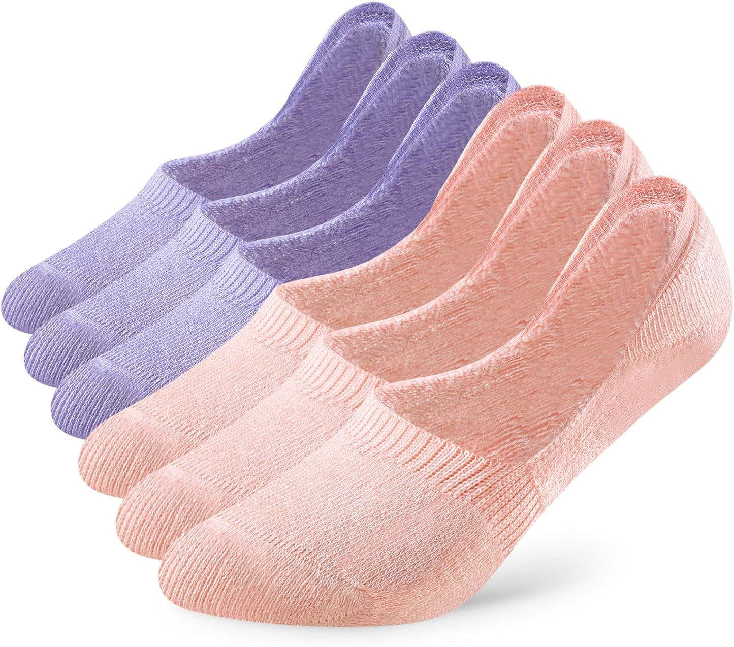 6 Pairs Unisex Thick Cushion Athletic Cotton Non Slip Low Cut Flat Liner No Show Socks