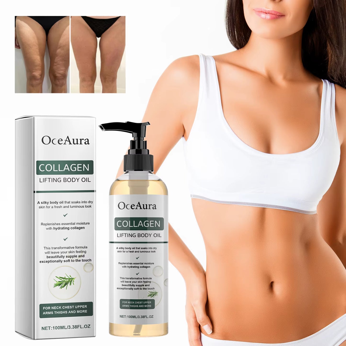 Collagen Lifting Body Oil,Firming Body Oil,Compact Body Oil,Massage Oil,Body Oil Women Collagen Skin Tightening 100Ml