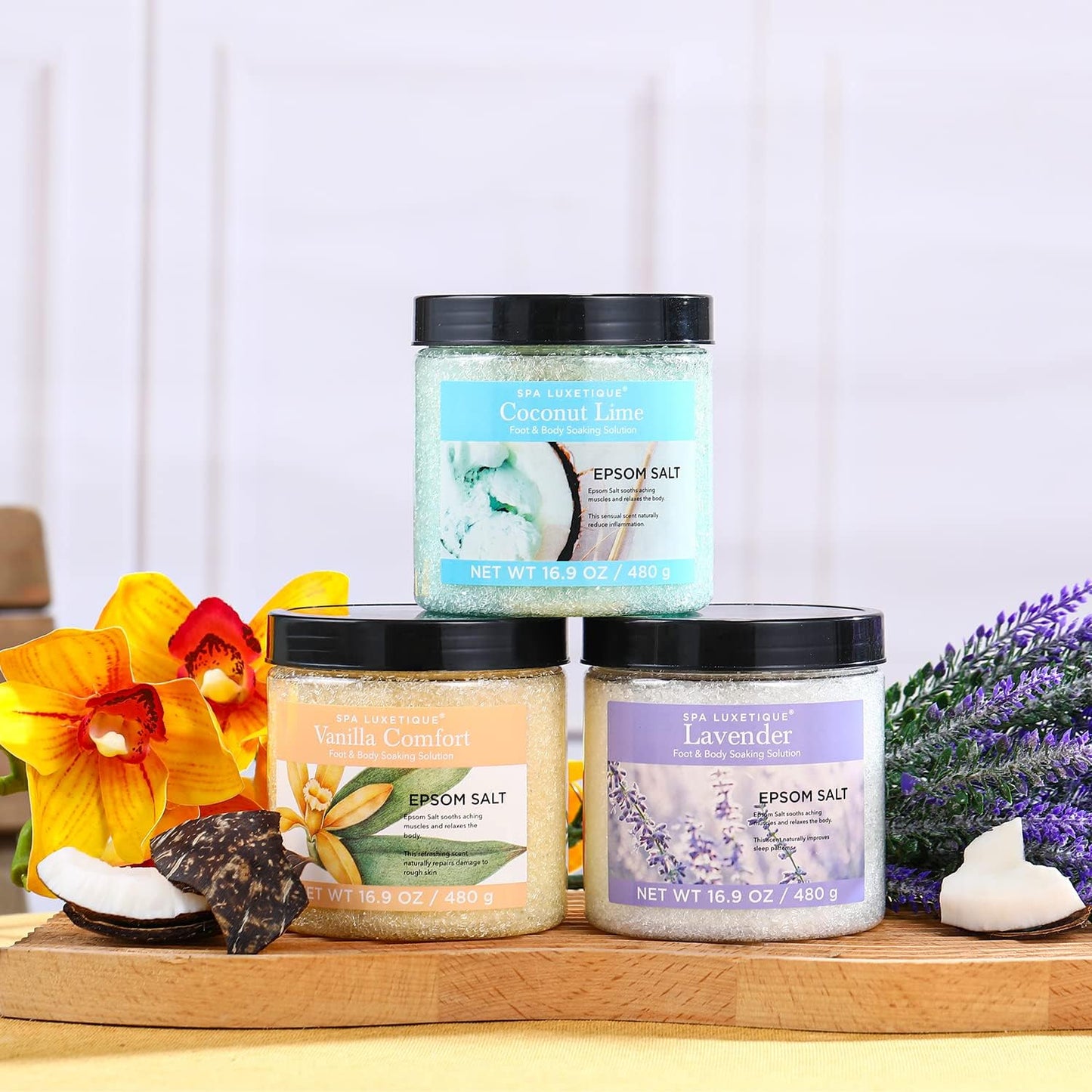 Indulgent Epsom Salts Gift Set for Women - 3.17lbs Soothing Bath Salts for Relaxation - Perfect Mother’s Day & Christmas Gift for Moms