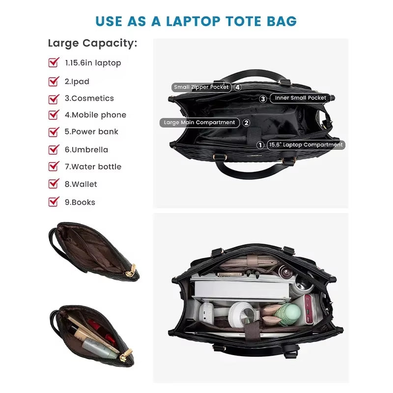 2 in 1 Portable Lunch Tote - Insulated Shoulder Pouch- Makeup Durable Waterproof Outdoor Travel Bag