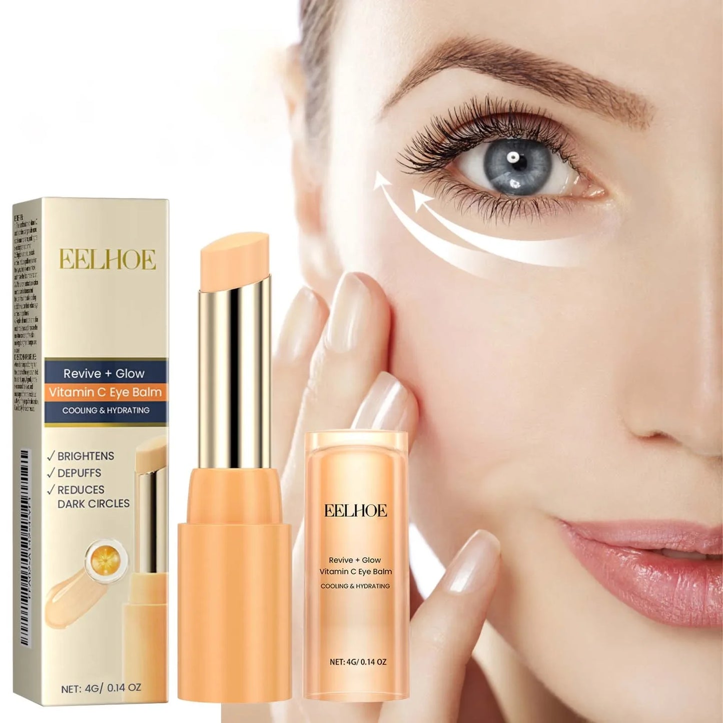 Revitalize Your Eyes: Vitamin C Eye Balm for Dark Circles, Puffiness & Fine Lines – Brightening Cream Stick